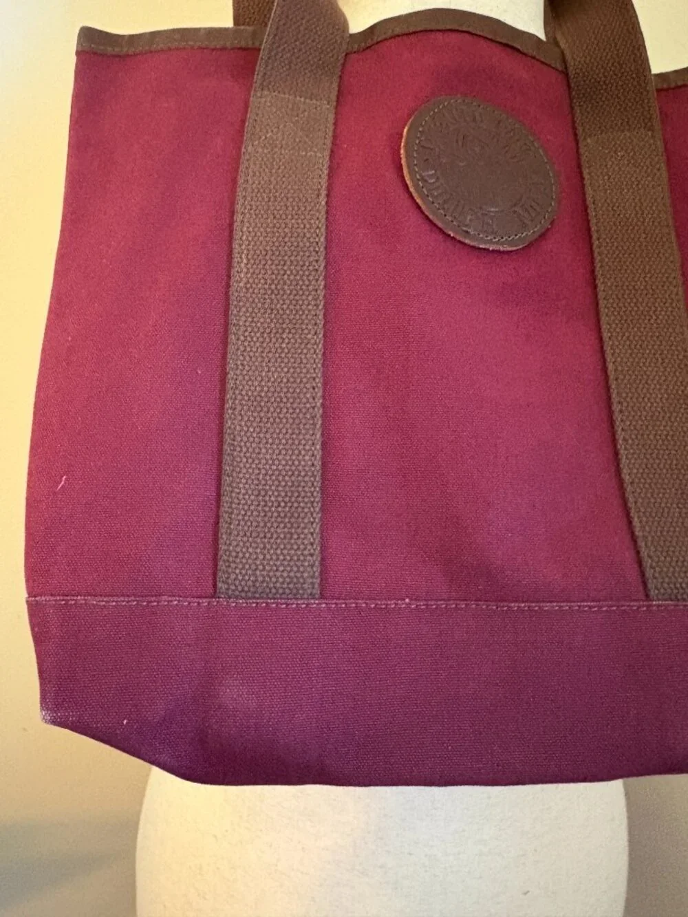 Vintage Duluth Pack Canvas Tote Bag Burgundy Maroon Brown USA 2006 - Picture 4 of 12